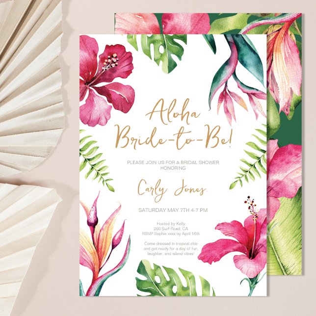 Aloha Summer Tropical Bridal Shower Invitation (Creator Uploaded)