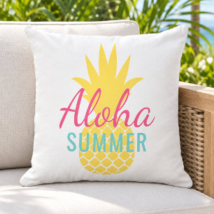 Aloha Summer Yellow Pineapple Tropical Cushion