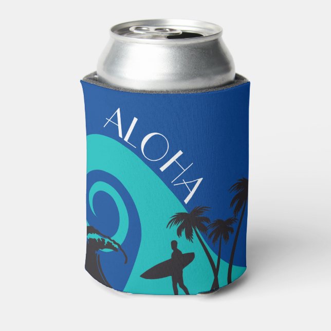 Aloha Surf and Palm Trees Can Cooler (Can Back)