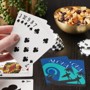 Aloha Surf and Palm Trees Playing Cards
