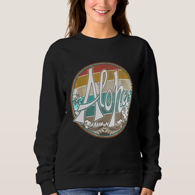 Aloha Surf Hawaii Surfboard Vintage Retro Sweatshirt (Front)