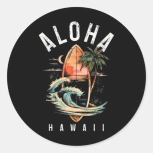 Aloha Surf Hawaiian Vintage Surfing Surfer Hawaii  Classic Round Sticker