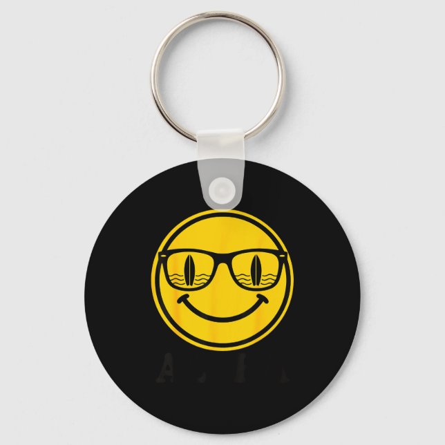 Aloha surf smile sunglasses surfboard reflection key ring (Front)