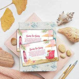 Aloha Surfboard Beach Books For Baby Shower Enclosure Card