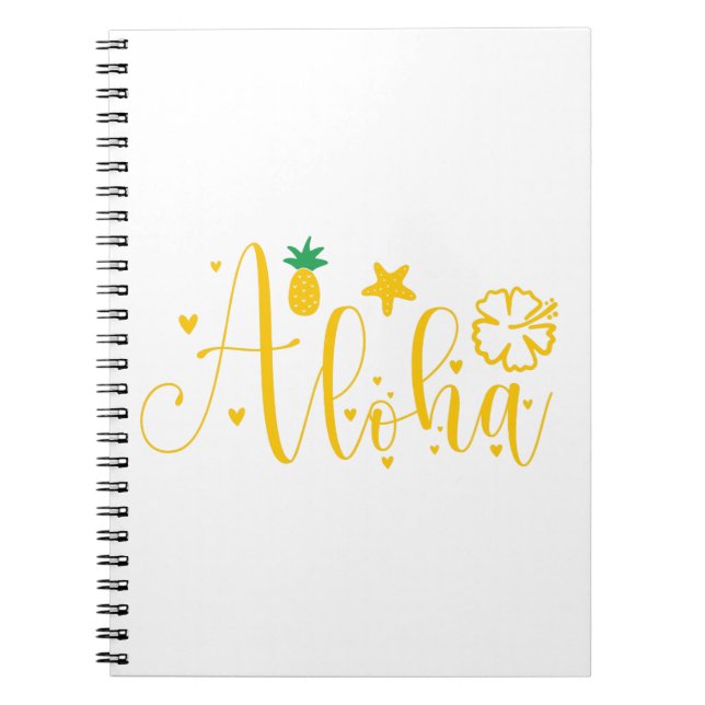 Aloha -Surfer- Palms -Tropical- Retro-Beach-Funny Notebook (Front)