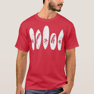 Aloha Surfing Beach Summer Vacation, Surfboard Haw T-Shirt