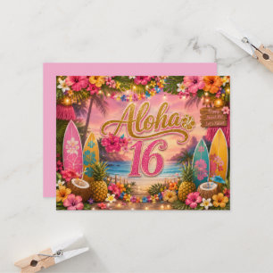 Aloha Sweet 16 Birthday Invitation