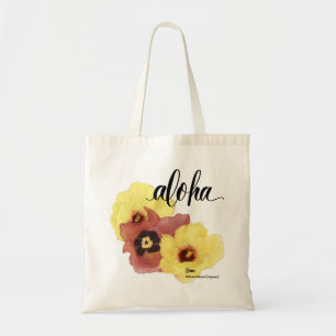 Aloha Tote Bag Hau Hibiscus Aloha (blank back)
