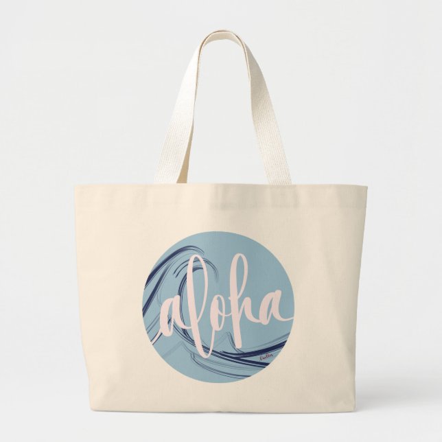 Aloha Tote Bag with Kai Ocean theme (Front)