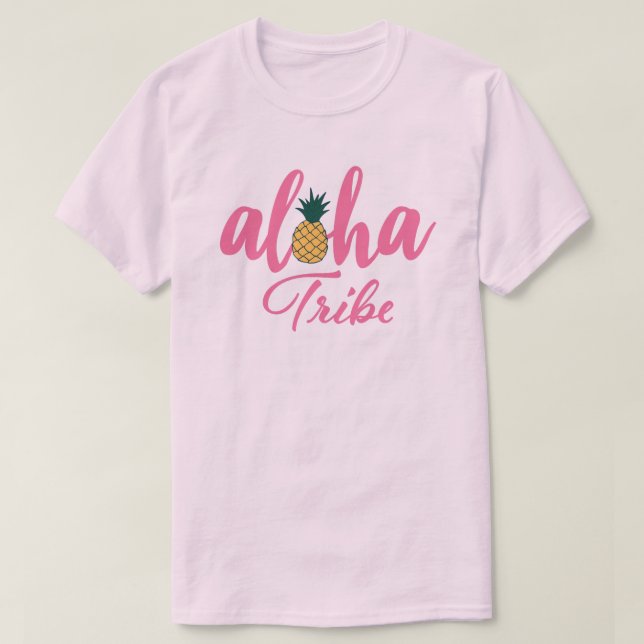 Aloha Tribe Pink T-Shirt (Design Front)