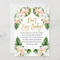 Aloha tropical baby shower don't say baby sign