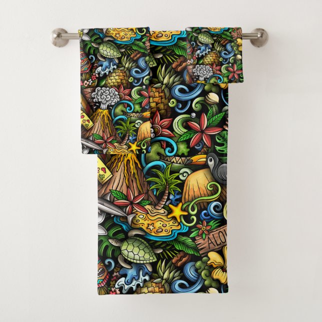 ALOHA Tropical  Bath Towel Set (Insitu)
