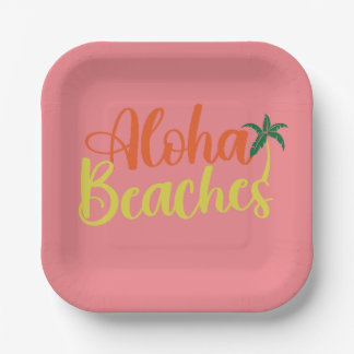 Aloha Tropical Beach design Paper Plate