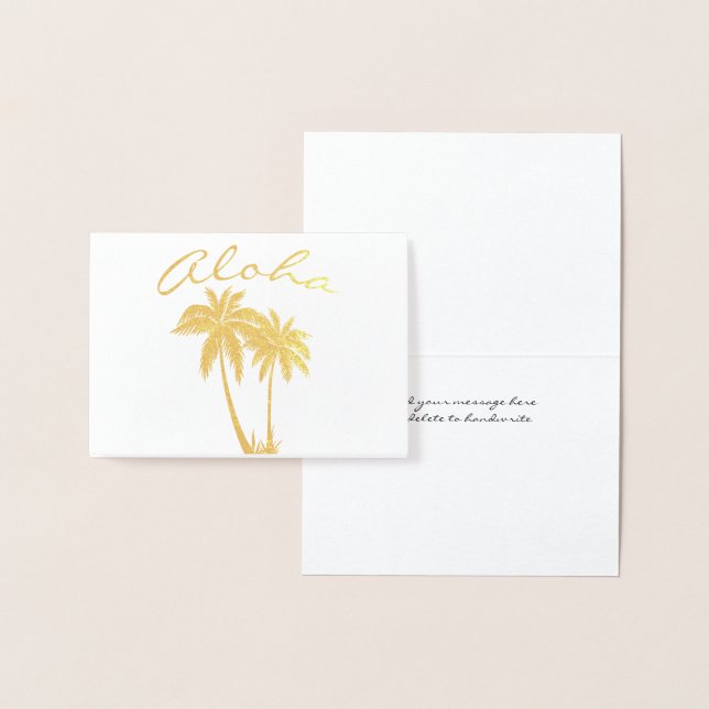 Aloha Tropical Beach Party Birthday Thank You Foil Card (Display)