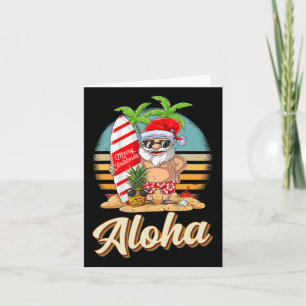 Aloha Tropical Christmas Santa Christmas In July H Card
