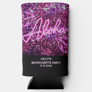 Aloha Tropical Disco Bachelorette Party Neon Seltzer Can Cooler