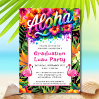 Aloha Tropical Flamingo Graduation Luau Party