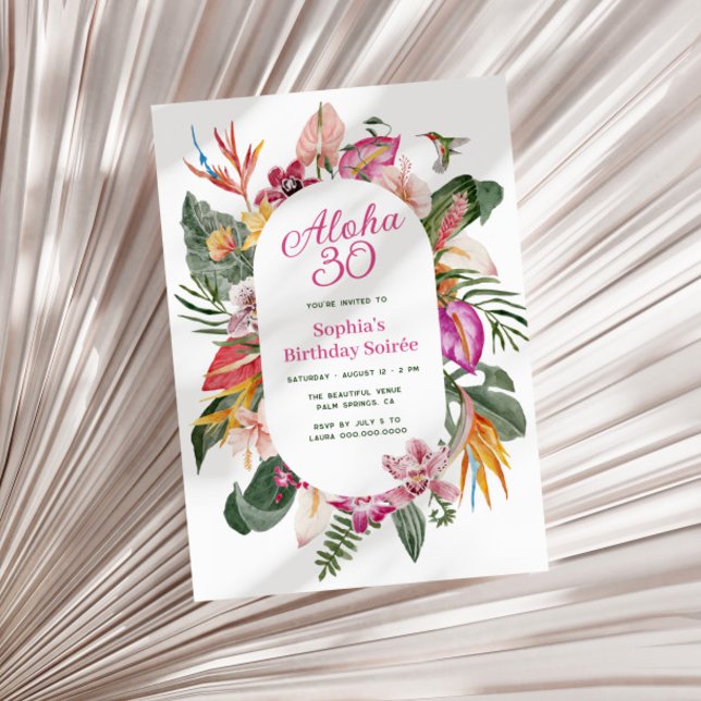 Aloha Tropical Floral Birthday  Invitation (Creator Uploaded)