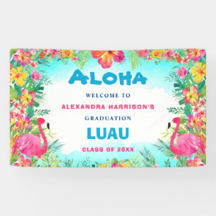 Aloha Tropical Graduation Luau Party Welcome  Banner