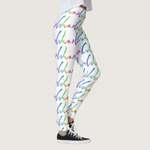 Aloha - Tropical Hand Lettering - Sails and Waves Leggings