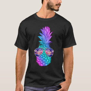 Aloha Tropical Hawaii Pineapple Beach Retro Sungla T-Shirt