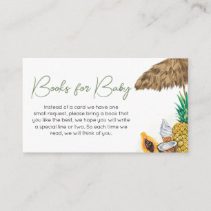 Aloha Tropical Hawaiian Baby Shower Books for Baby Enclosure Card