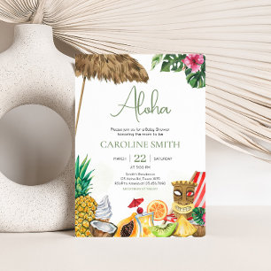 Aloha Tropical Hawaiian Baby Shower Invitation