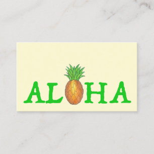 ALOHA Tropical Hawaiian Island Pineapple Travel Business Card