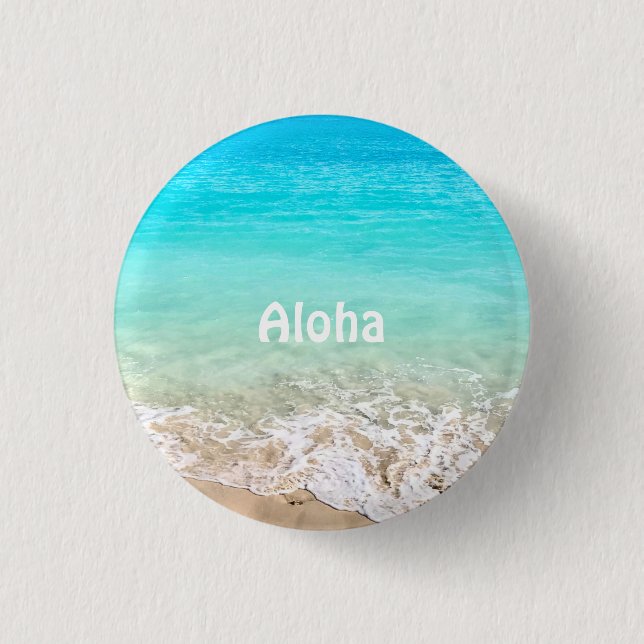 Aloha Tropical Hawaiian Ocean 3 Cm Round Badge (Front)