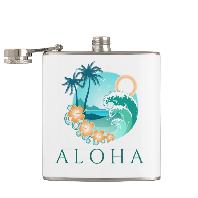 Aloha Tropical Hip Flask (Opened)