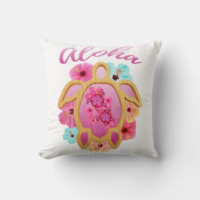 Aloha Tropical Honu Sea Turtle Cushion (Front)