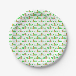 ALOHA Tropical Island Hawaiian Pineapple Hawaii Paper Plate