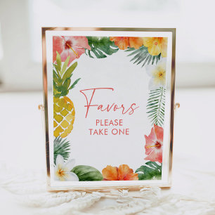 Aloha Tropical Luau Birthday Favours Sign