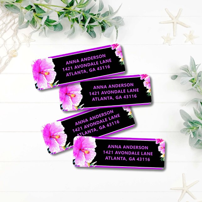 Aloha Tropical Luau Birthday Return Address (Creator Uploaded)