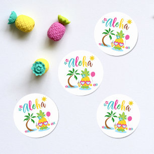 Aloha Tropical Luau Party Classic Round Sticker