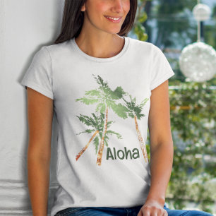 Aloha Tropical Palm Trees Coconut Palms Hawaii Tri-Blend Shirt