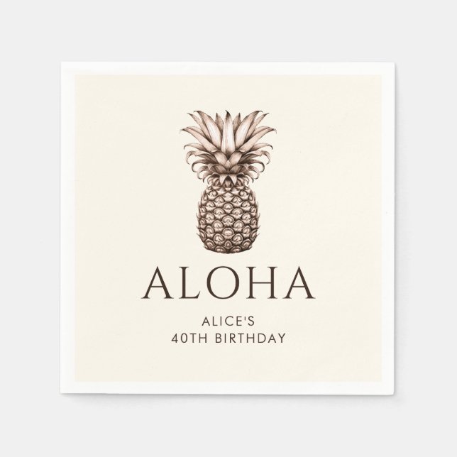 Aloha Tropical party with pineapple Napkin (Front)
