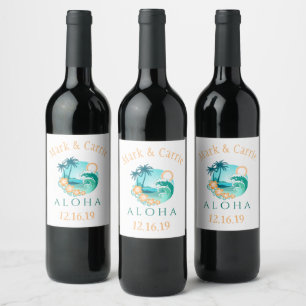 Aloha Tropical Personalised Wine Label