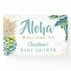 Aloha Tropical Pineapple Baby Shower Banner