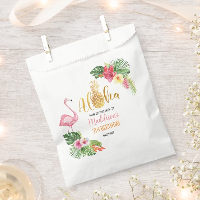 Aloha! Tropical Pineapple Birthday LUAU Party  Favour Bags (Clipped)