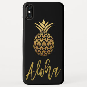 Aloha Tropical Pineapple Black and Gold Foil Case-Mate iPhone Case