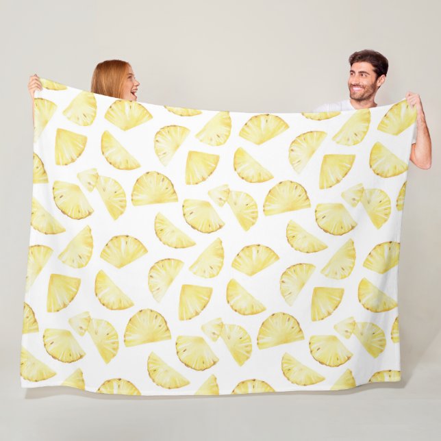 Aloha Tropical Pineapples Fleece Blanket (In Situ)