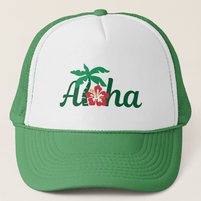 Aloha Tropical Trucker Hat (Front)