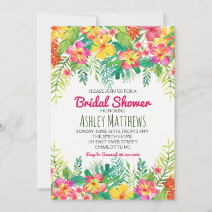 Aloha Tropical Watercolor Shower invitation