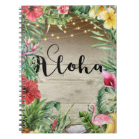 Aloha Tropical Wood Floral Leaves & Lights Summer