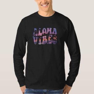 Aloha Vibes Hawaii Hawaiian Island 80s Retro Beach T-Shirt