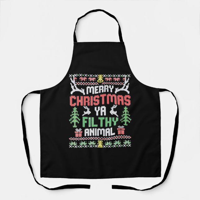 Alone At Home Movies Merry Christmas You Filty Apron (Front)