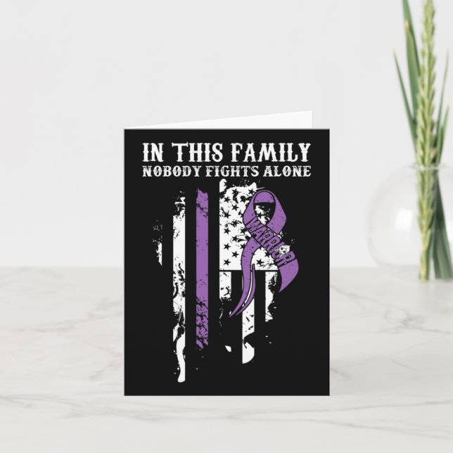 Alone- Fibromyalgia Awareness Supporter Ribbon  Card (Front)
