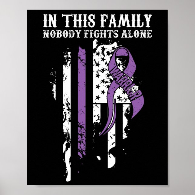 Alone- Fibromyalgia Awareness Supporter Ribbon  Poster (Front)