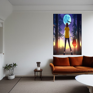 Alone in the forest AI Art Poster